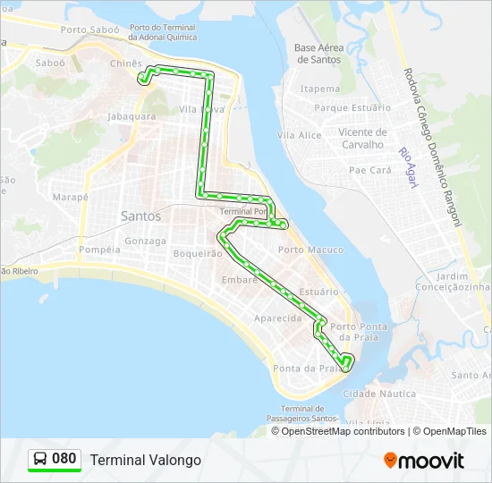 080 Bus Line Map