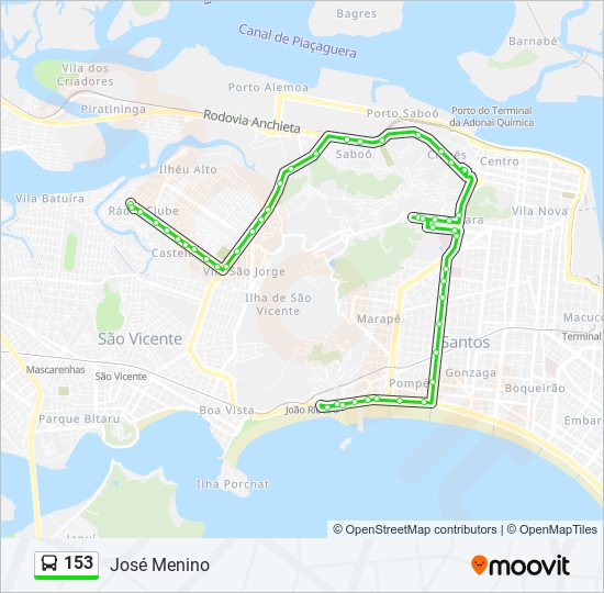 Mapa de 153 de autobús