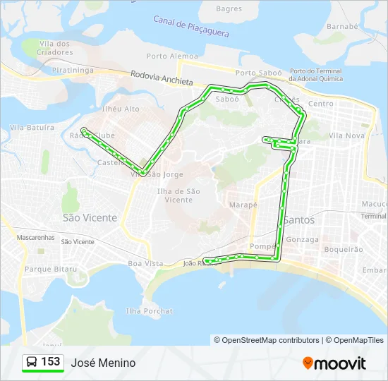 153 Bus Line Map