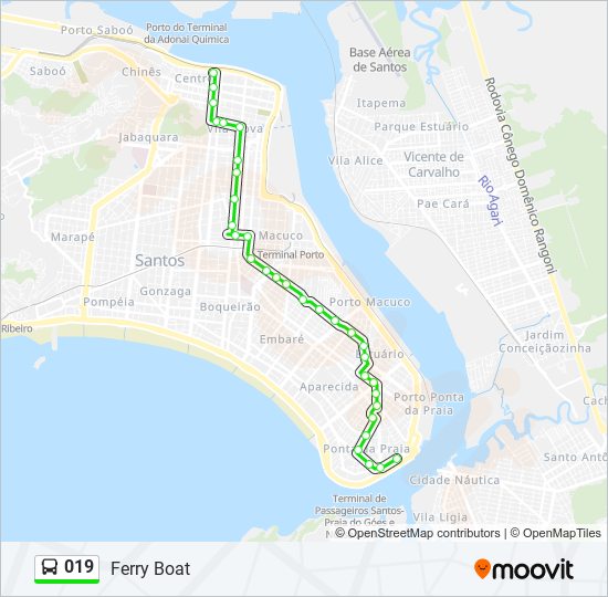 Mapa de 019 de autobús