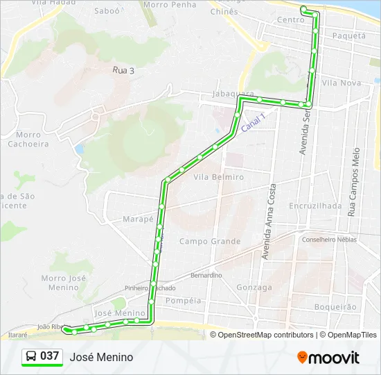 037 Bus Line Map