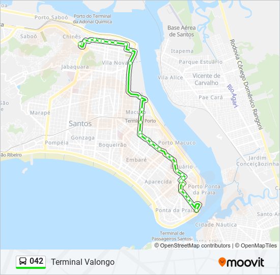 Mapa de 042 de autobús