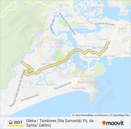 202T bus Line Map