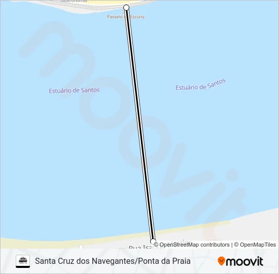 SANTA CRUZ DOS NAVEGANTES/PONTA DA PRAIA Ferry Line Map