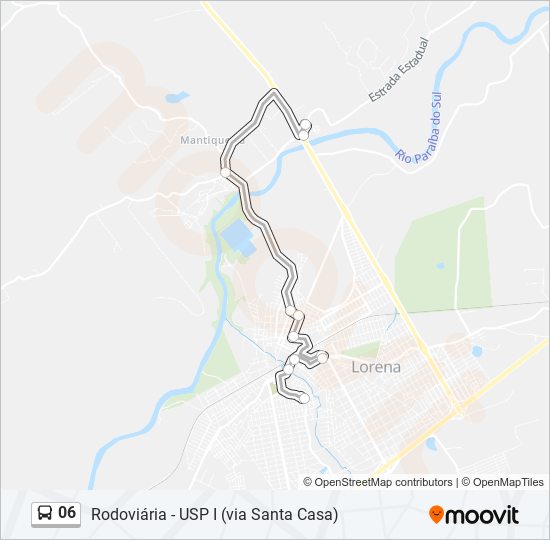 Mapa da linha 06 de ônibus