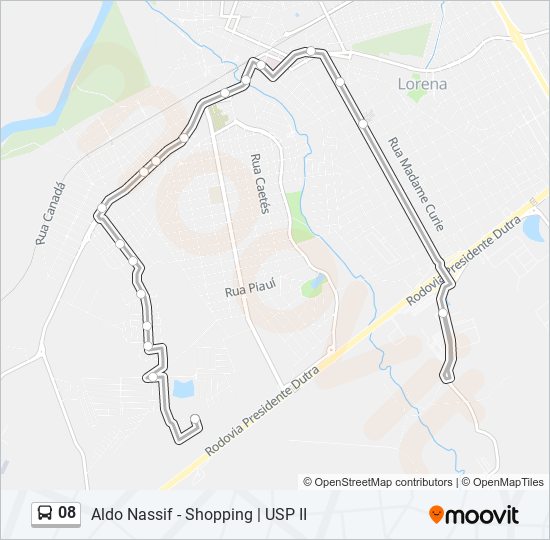 08 bus Line Map