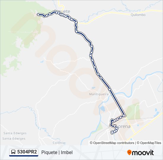 Mapa da linha 5304PR2 de 