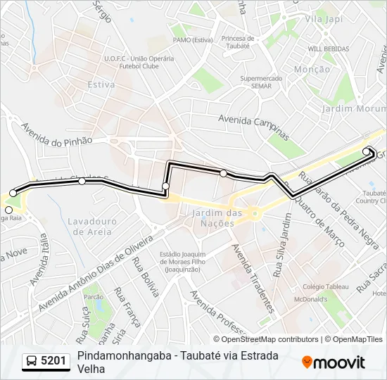 5201 Bus Line Map