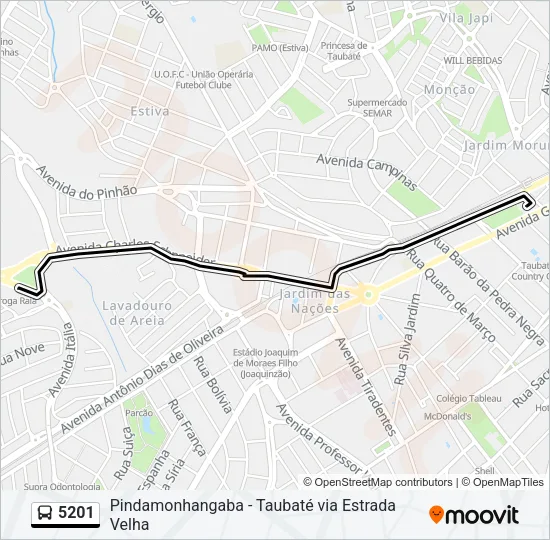 5201 Bus Line Map