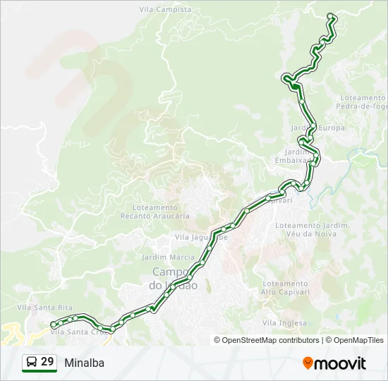 29 Bus Line Map