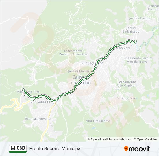 Mapa da linha 06B de ônibus