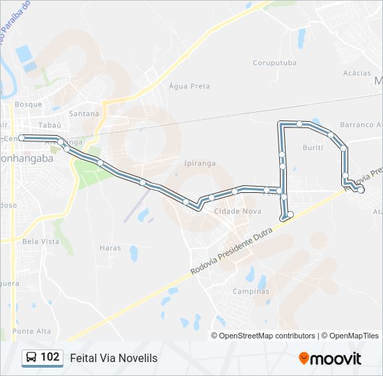 102 Bus Line Map