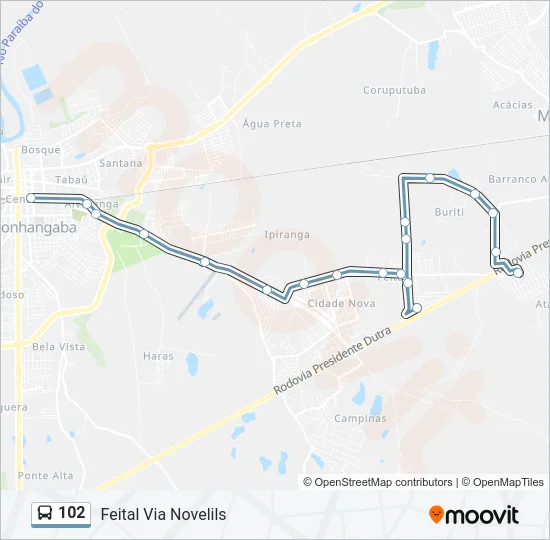 102 Bus Line Map