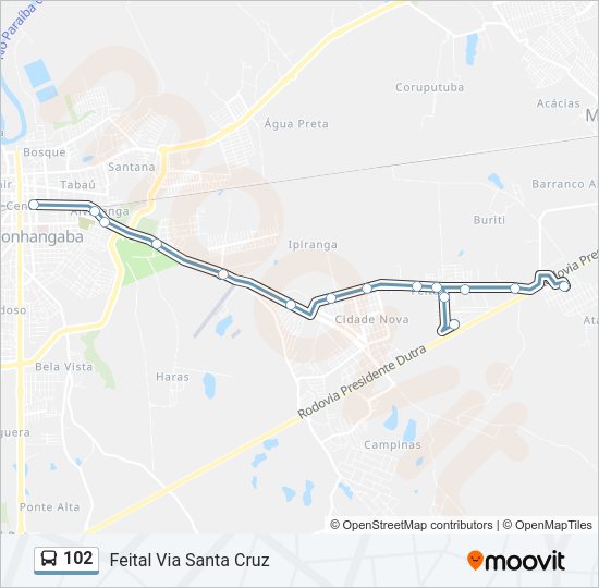 102 Bus Line Map