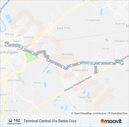 102 Bus Line Map
