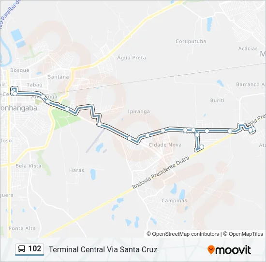 102 Bus Line Map