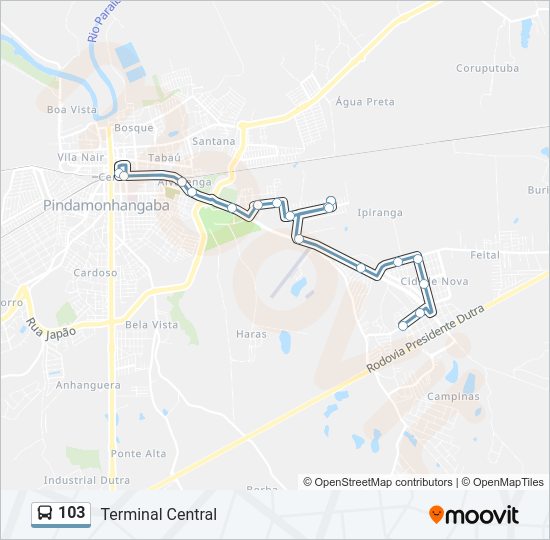103 Bus Line Map