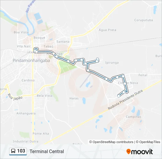 103 Bus Line Map