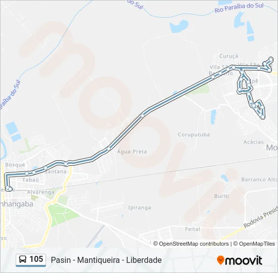 105 Bus Line Map