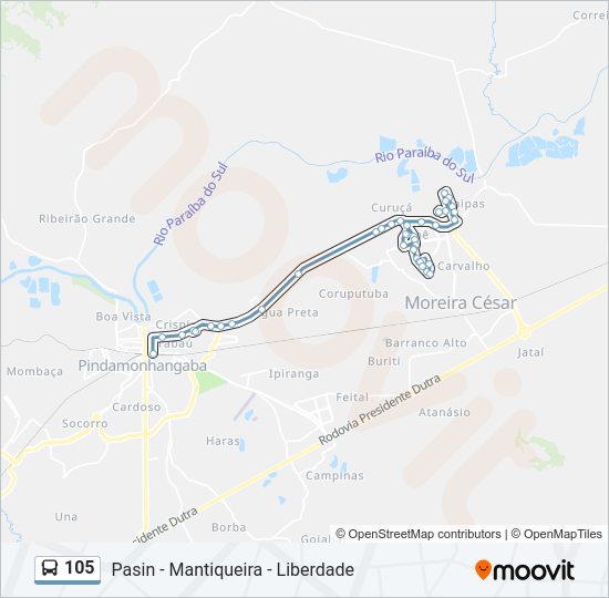 105 Bus Line Map