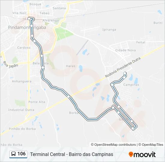 106 Bus Line Map
