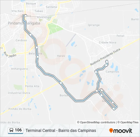 106 Bus Line Map