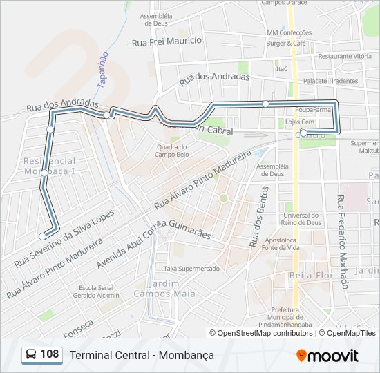 108 Bus Line Map