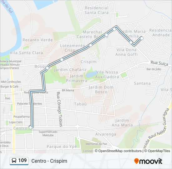 109 Bus Line Map