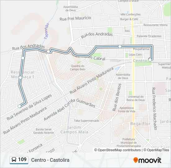 109 Bus Line Map