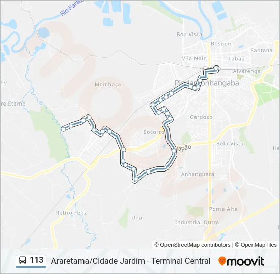 113 Bus Line Map