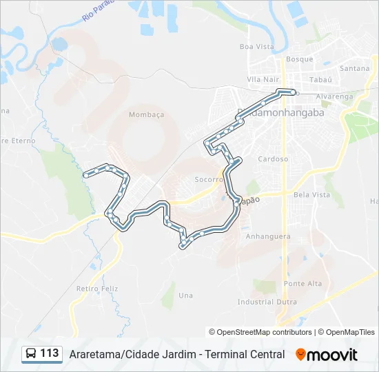 113 Bus Line Map