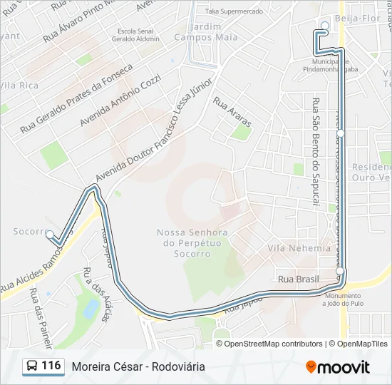 116 Bus Line Map