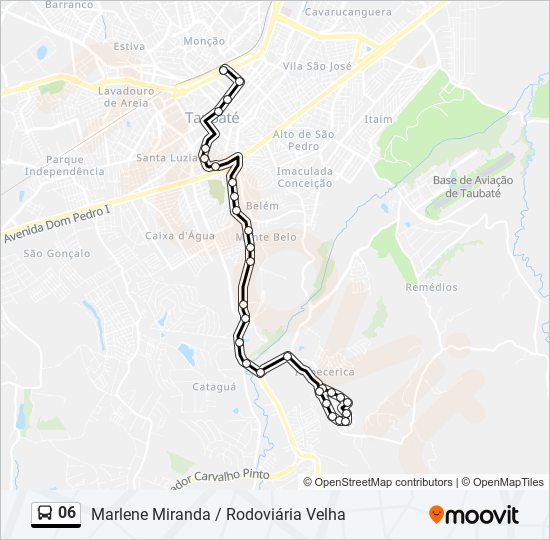 Mapa da linha 06 de ônibus