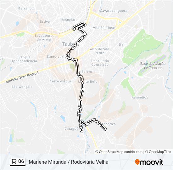 Mapa da linha 06 de ônibus