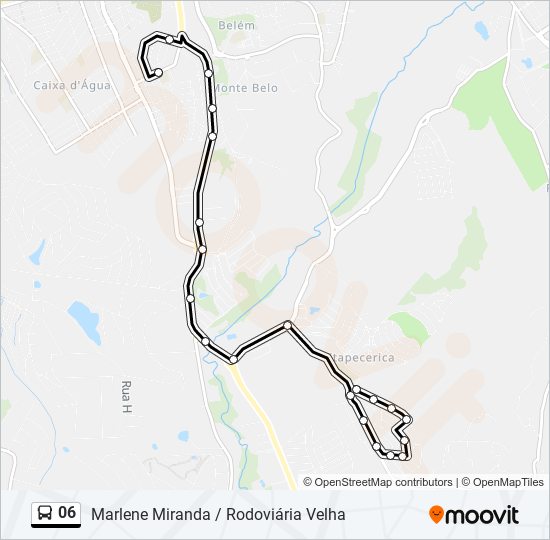 Mapa da linha 06 de ônibus