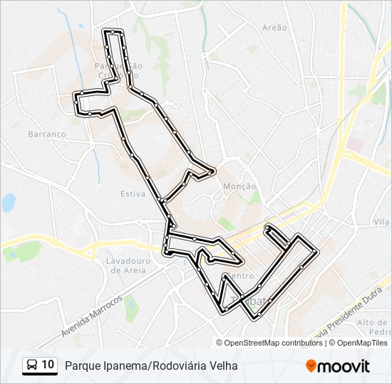 Mapa de 10 de autobús