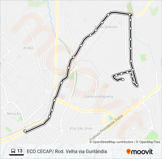 13 Bus Line Map
