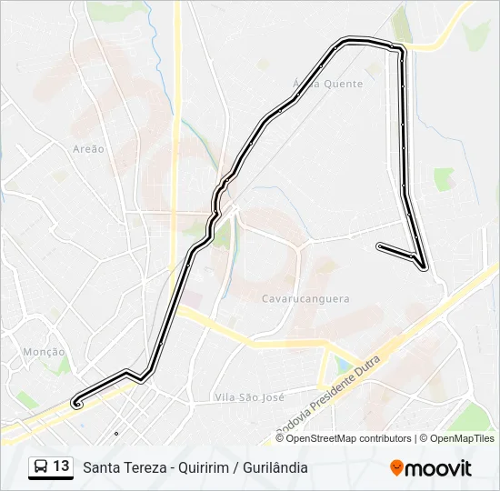 13 Bus Line Map