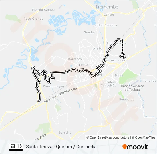 13 Bus Line Map