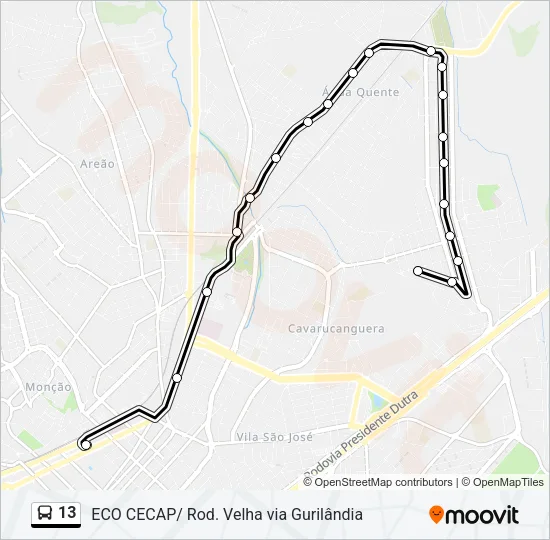 13 Bus Line Map