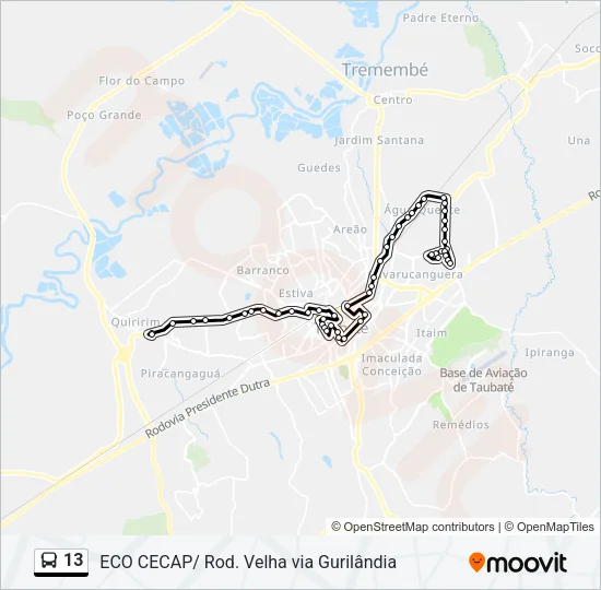 13 Bus Line Map