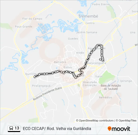 13 Bus Line Map