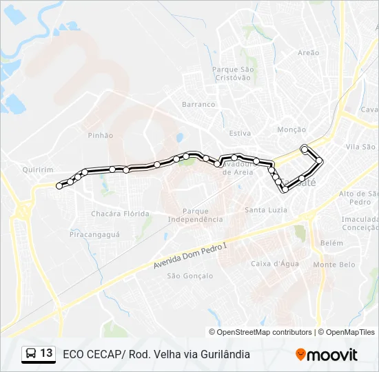 13 Bus Line Map