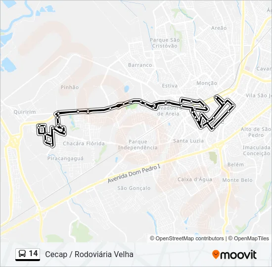 14 Bus Line Map