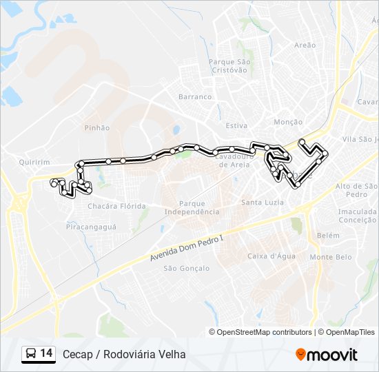 14 bus Line Map