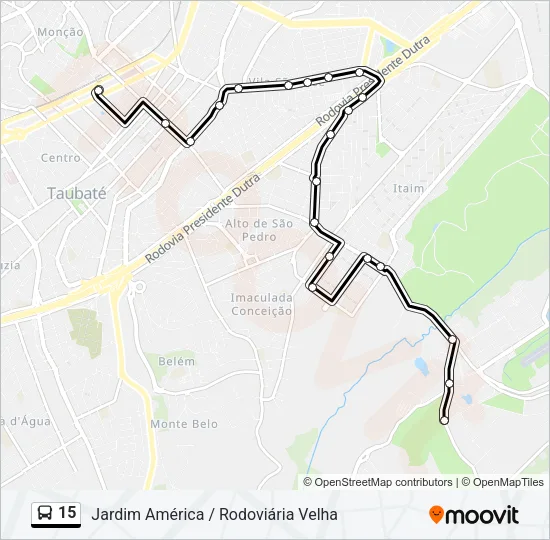 15 Bus Line Map
