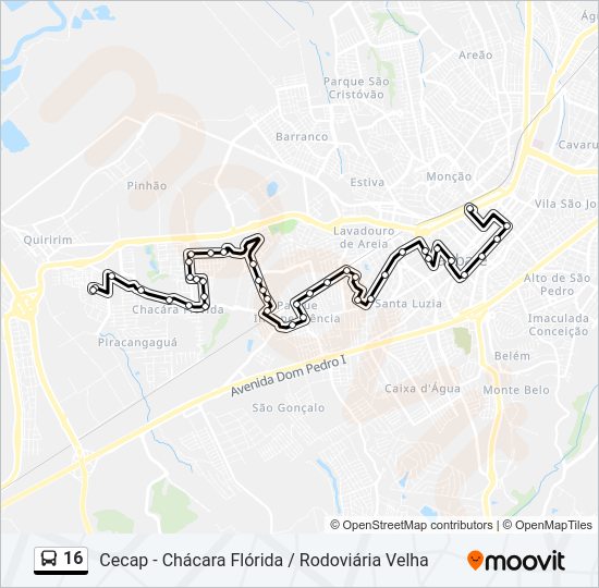 Mapa de 16 de autobús