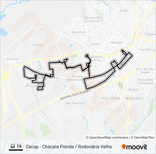 16 Bus Line Map