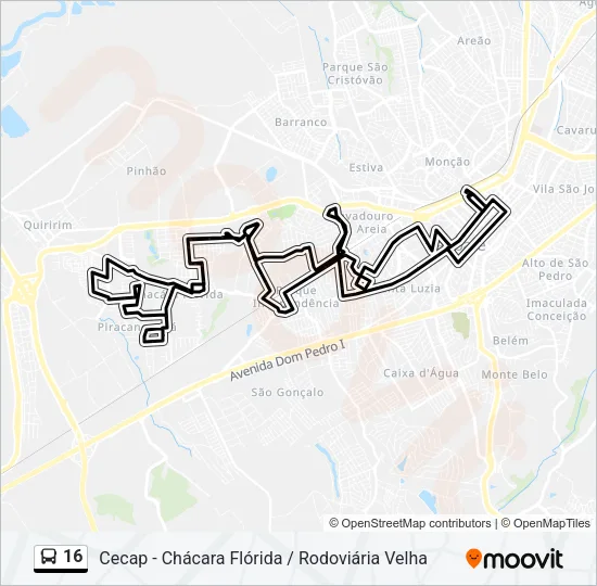 16 Bus Line Map