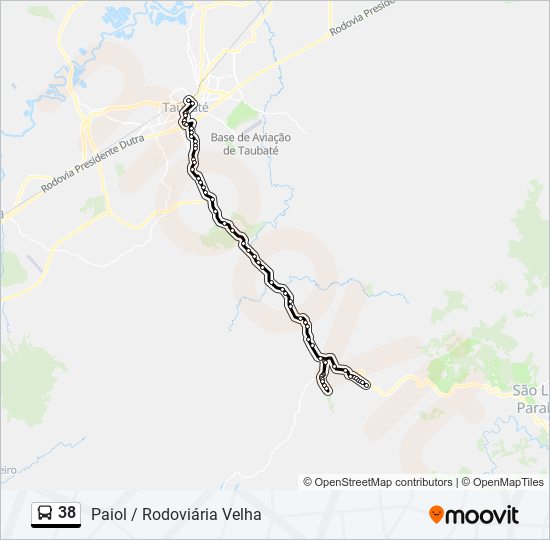 38 bus Line Map